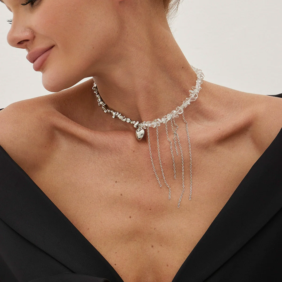 Wholesale Necklace Imitation Pearl Iron Chain Claw Chain Alloy Geometric Style Electroplating Women - Image 8