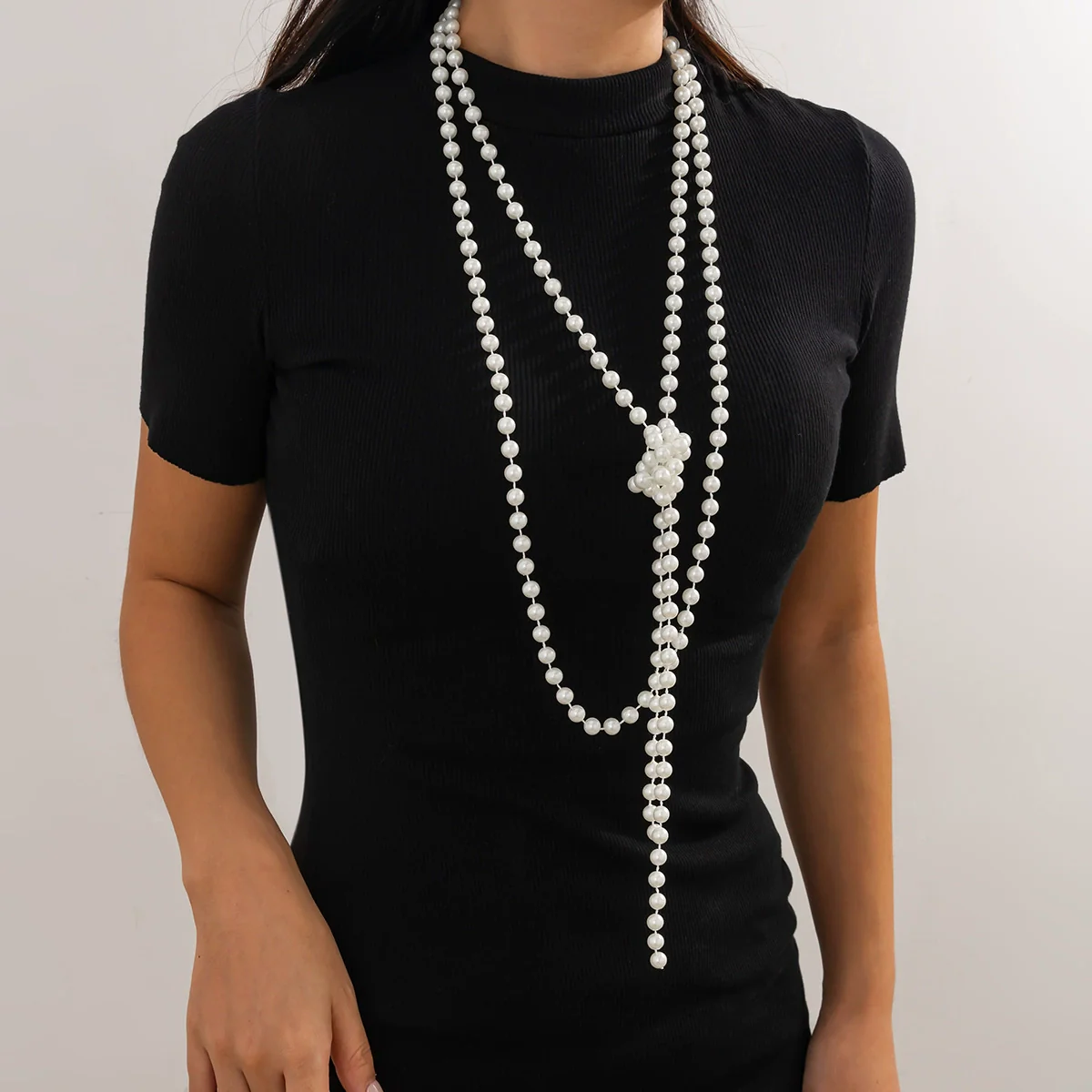 Wholesale Necklace Imitation Pearl Stacking Style Geometric Handmade For Women - Image 2