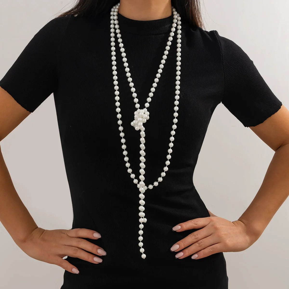 Wholesale Necklace Imitation Pearl Stacking Style Geometric Handmade For Women - Image 7