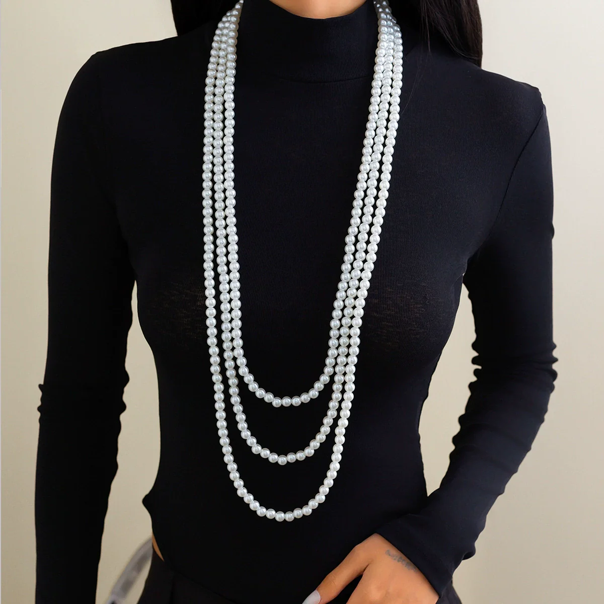 Wholesale Necklace Imitation Pearl Stacking Style Geometric Handmade For Women - Image 8