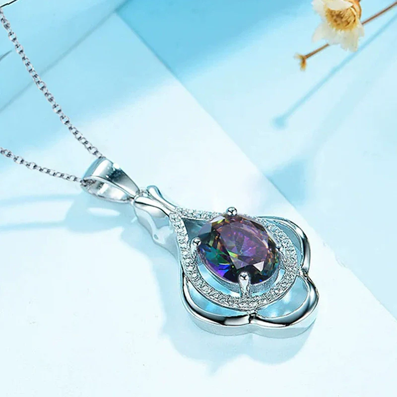 Wholesale Necklace Lace Copper Inlaid Zircon Geometric Style Mixed Gem Inlay For Women - Image 3
