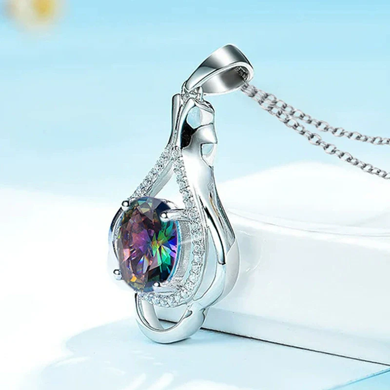 Wholesale Necklace Lace Copper Inlaid Zircon Geometric Style Mixed Gem Inlay For Women - Image 4