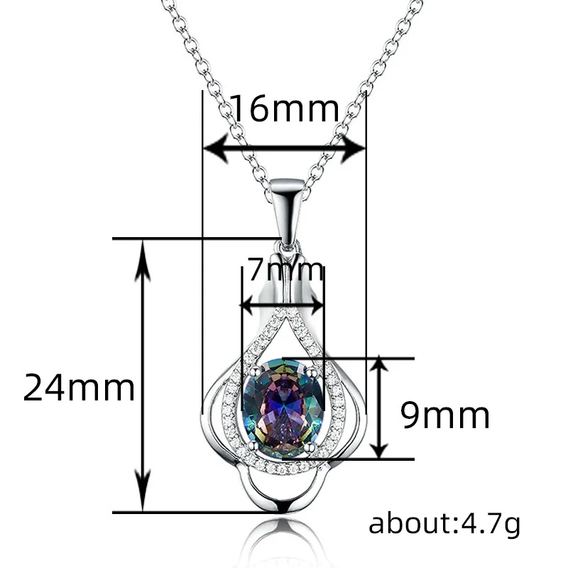 Wholesale Necklace Lace Copper Inlaid Zircon Geometric Style Mixed Gem Inlay For Women - Image 5