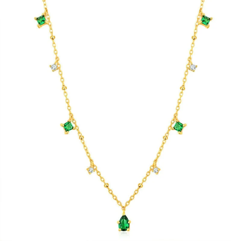 Wholesale Necklace Retro Popular Style Geometric S925 Sterling Silver Gold Plated Copper Clavicle Chain For Women - Image 7