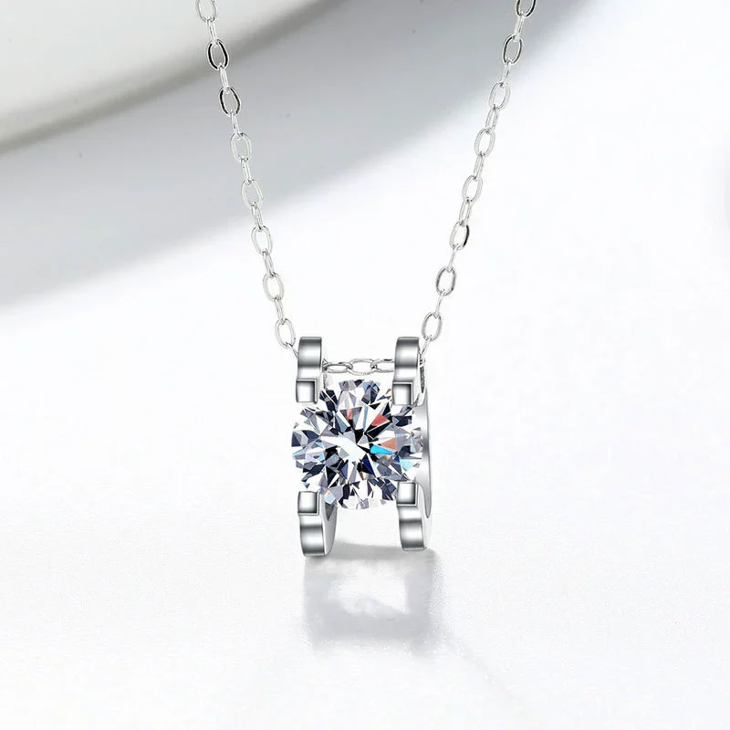 Wholesale Necklace S925 Silver Moissanite Ox Head Pendant Geometric Electroplated Cross Chain - Image 6
