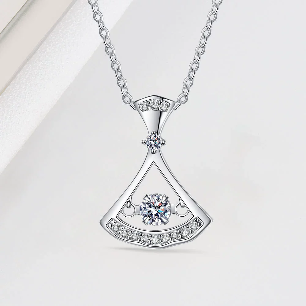 Wholesale Necklace S925 Sterling Silver Fan Shaped Electroplated