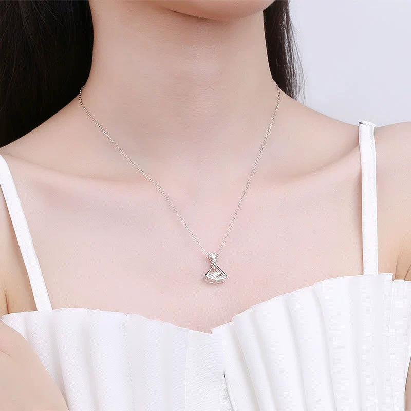 Wholesale Necklace S925 Sterling Silver Fan Shaped Electroplated - Image 2