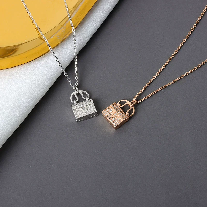 Wholesale Necklace S925 Sterling Silver Geometric Electroplating Women's Letter Clavicle Chain - Image 2