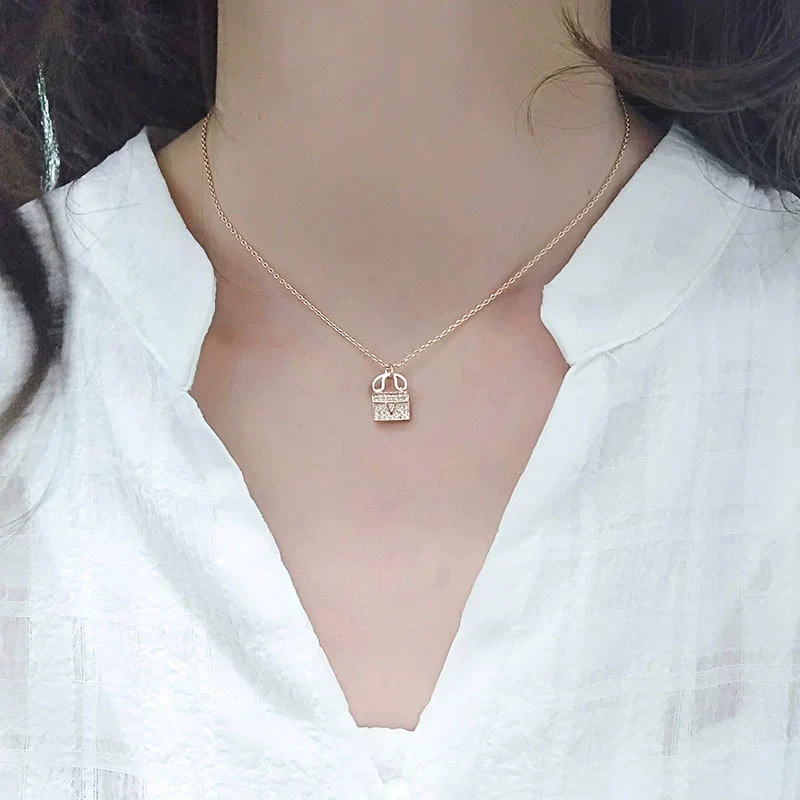 Wholesale Necklace S925 Sterling Silver Geometric Electroplating Women's Letter Clavicle Chain - Image 4