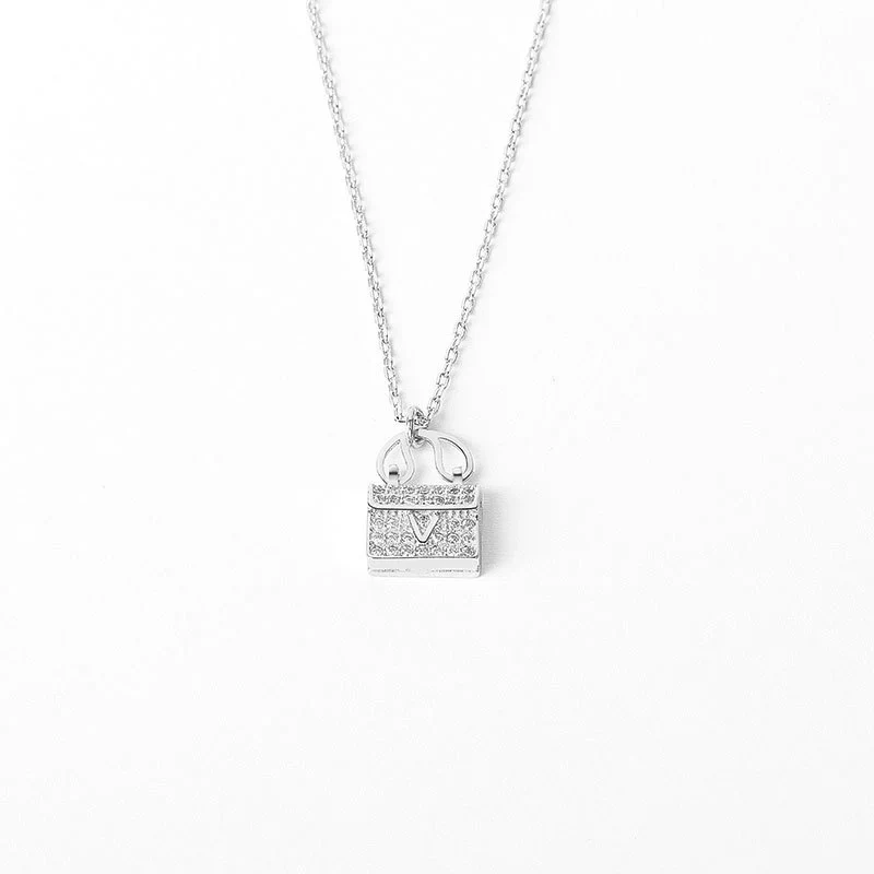 Wholesale Necklace S925 Sterling Silver Geometric Electroplating Women's Letter Clavicle Chain - Image 5