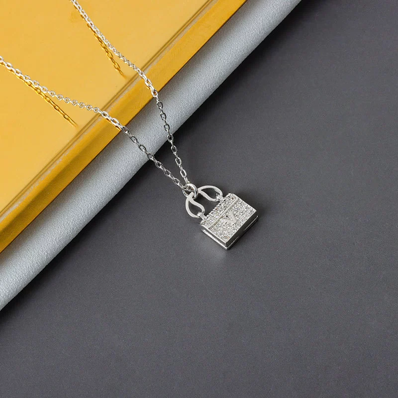 Wholesale Necklace S925 Sterling Silver Geometric Electroplating Women's Letter Clavicle Chain - Image 6
