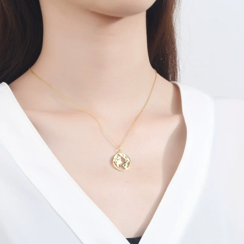 Wholesale Necklace S925 Sterling Silver Geometric Hollow Coin Cross Chain Female Accessories Electroplating - Image 4