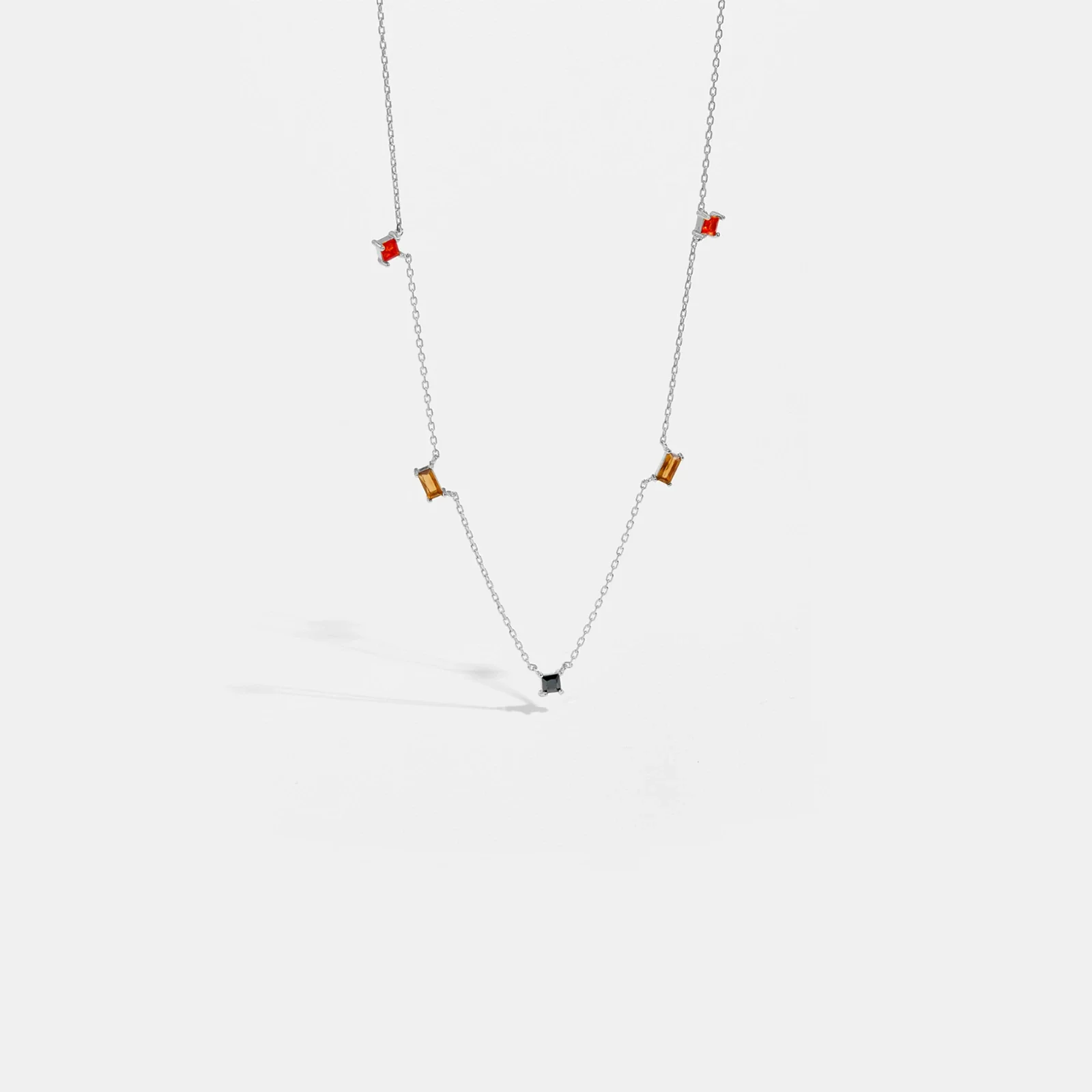 Wholesale Necklace S925 Sterling Silver Geometric Style Electroplated With Platinum And 18K Gold - Image 4