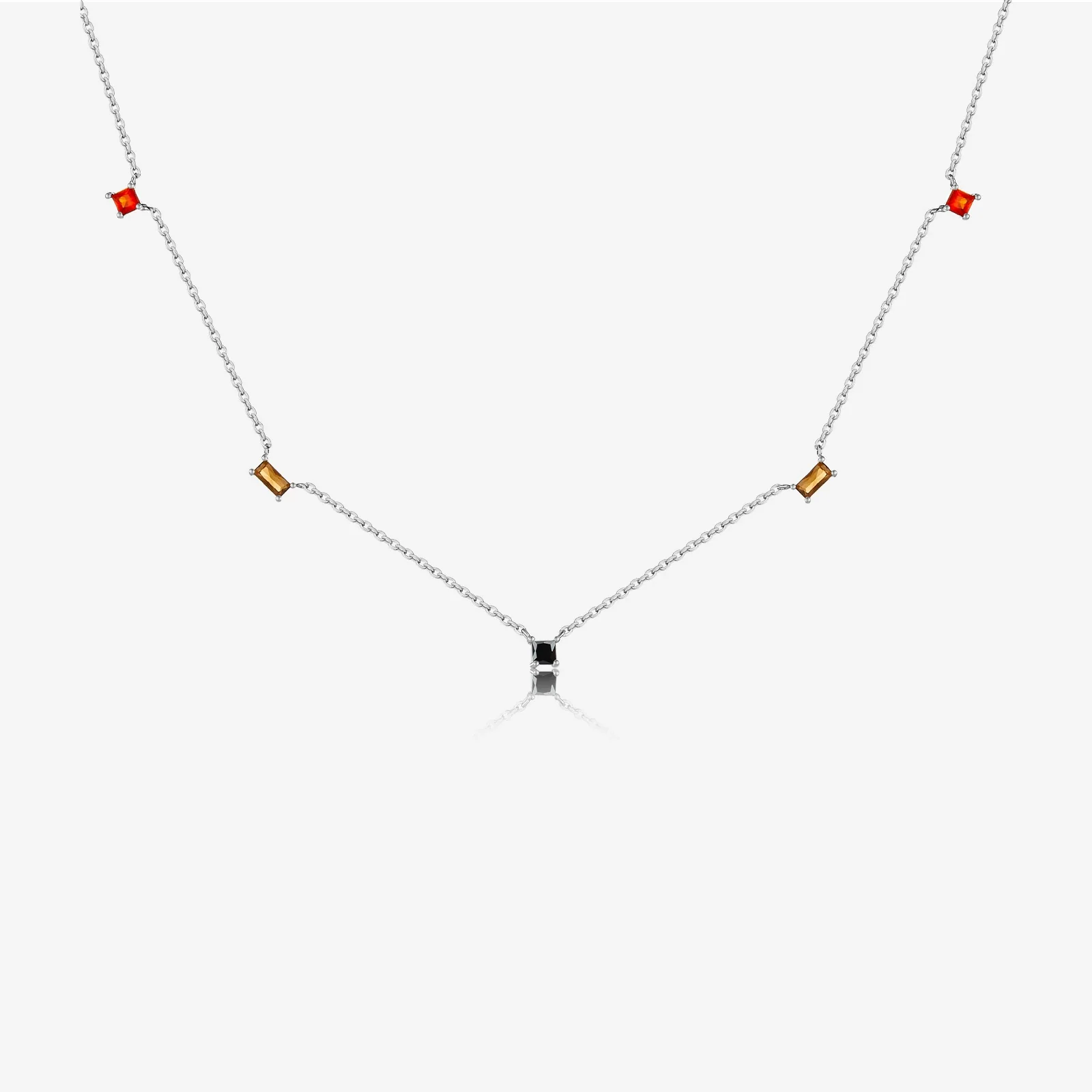 Wholesale Necklace S925 Sterling Silver Geometric Style Electroplated With Platinum And 18K Gold - Image 6