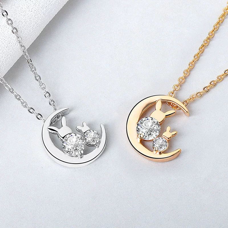 Wholesale Necklace S925 Sterling Silver Jade Rabbit Electroplating Mori Artistic For Women - Image 2