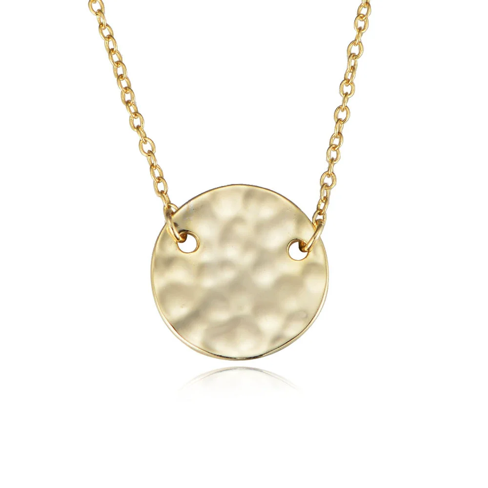 Wholesale Necklace S925 Sterling Silver Vintage Hammer Print Coin Geometric Cross Chain - Image 5