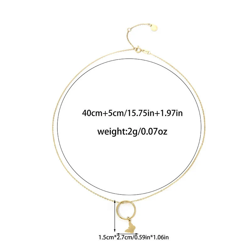 Wholesale Necklace Stainless Steel 14K Gold Plated Geometric Animal Zodiac Pendant O Chain Minimalist Style For Women - Image 6