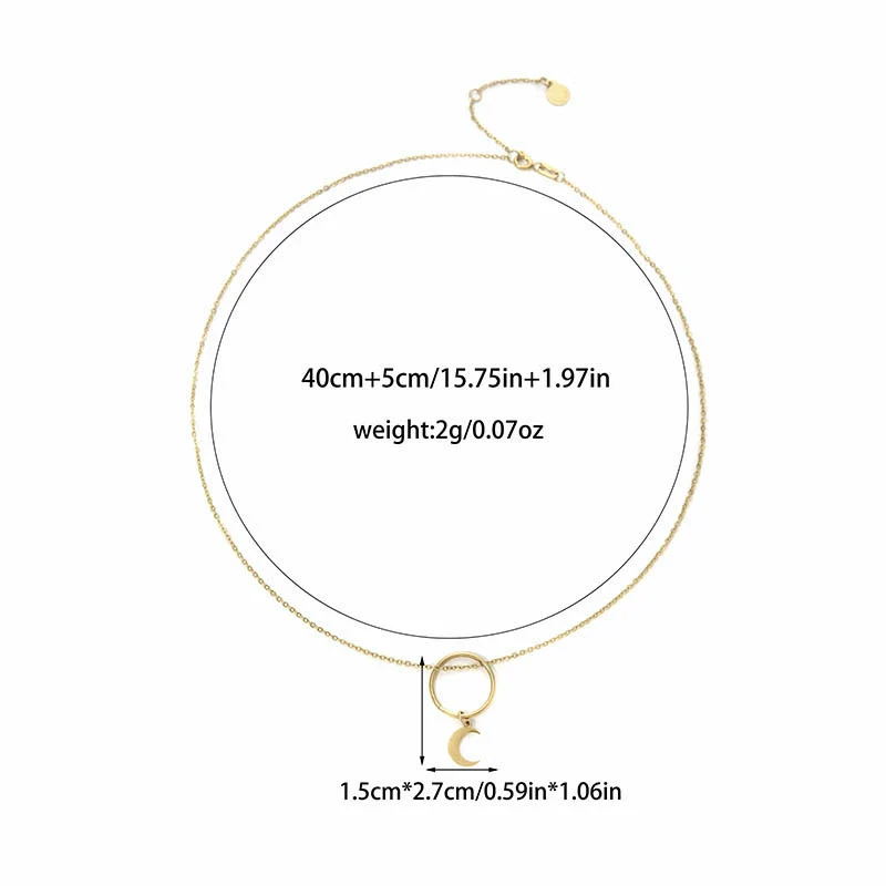 Wholesale Necklace Stainless Steel 14K Gold Plated Geometric Animal Zodiac Pendant O Chain Minimalist Style For Women - Image 8