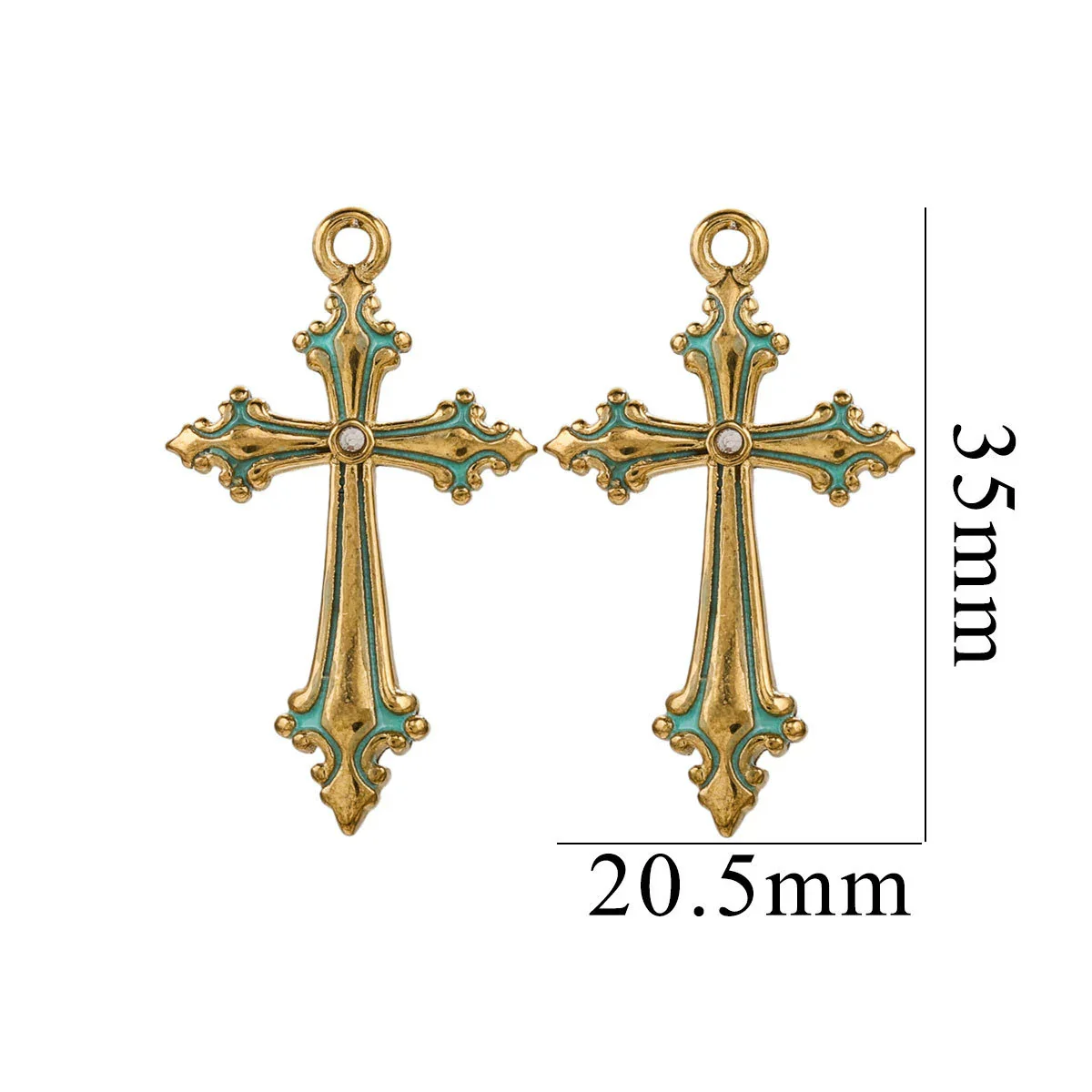 Wholesale Necklace Stainless Steel 18K Plated Dripping Oil Cross Baroque Punk Style - Image 9