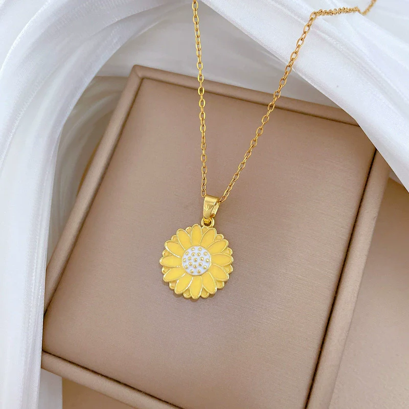 Wholesale Necklace Stainless Steel Copper Geometric Daisy Style - Image 3