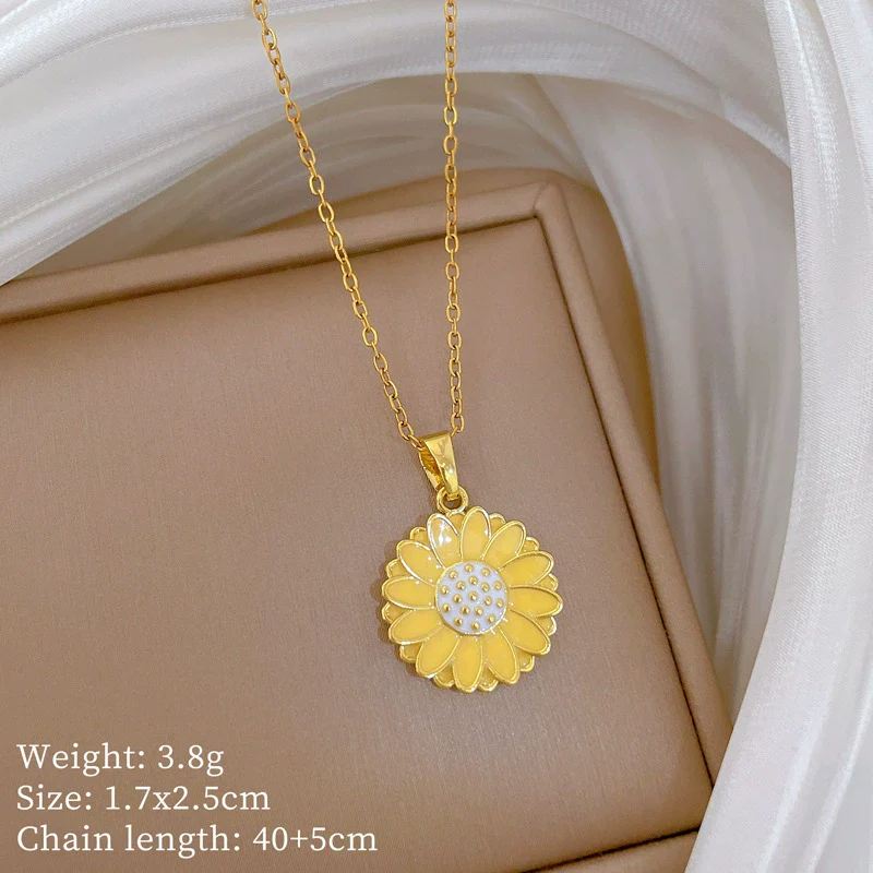 Wholesale Necklace Stainless Steel Copper Geometric Daisy Style - Image 6