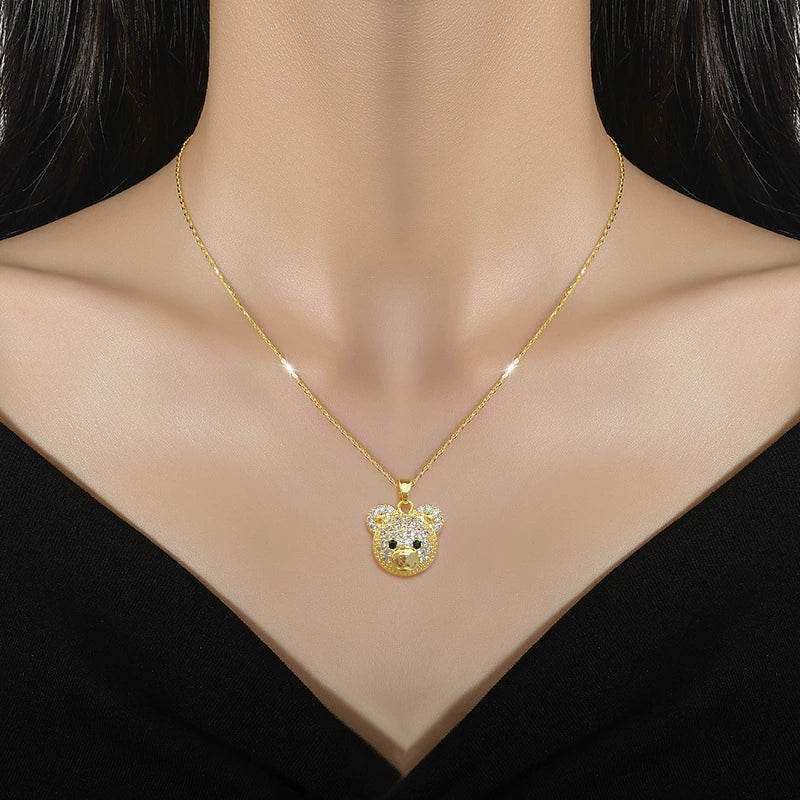 Wholesale Necklace Stainless Steel Copper Geometric Style Light Luxury Elegant Gorgeous Cute Bear Unisex - Image 2