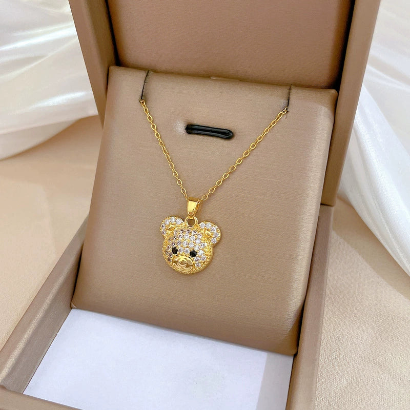 Wholesale Necklace Stainless Steel Copper Geometric Style Light Luxury Elegant Gorgeous Cute Bear Unisex - Image 3
