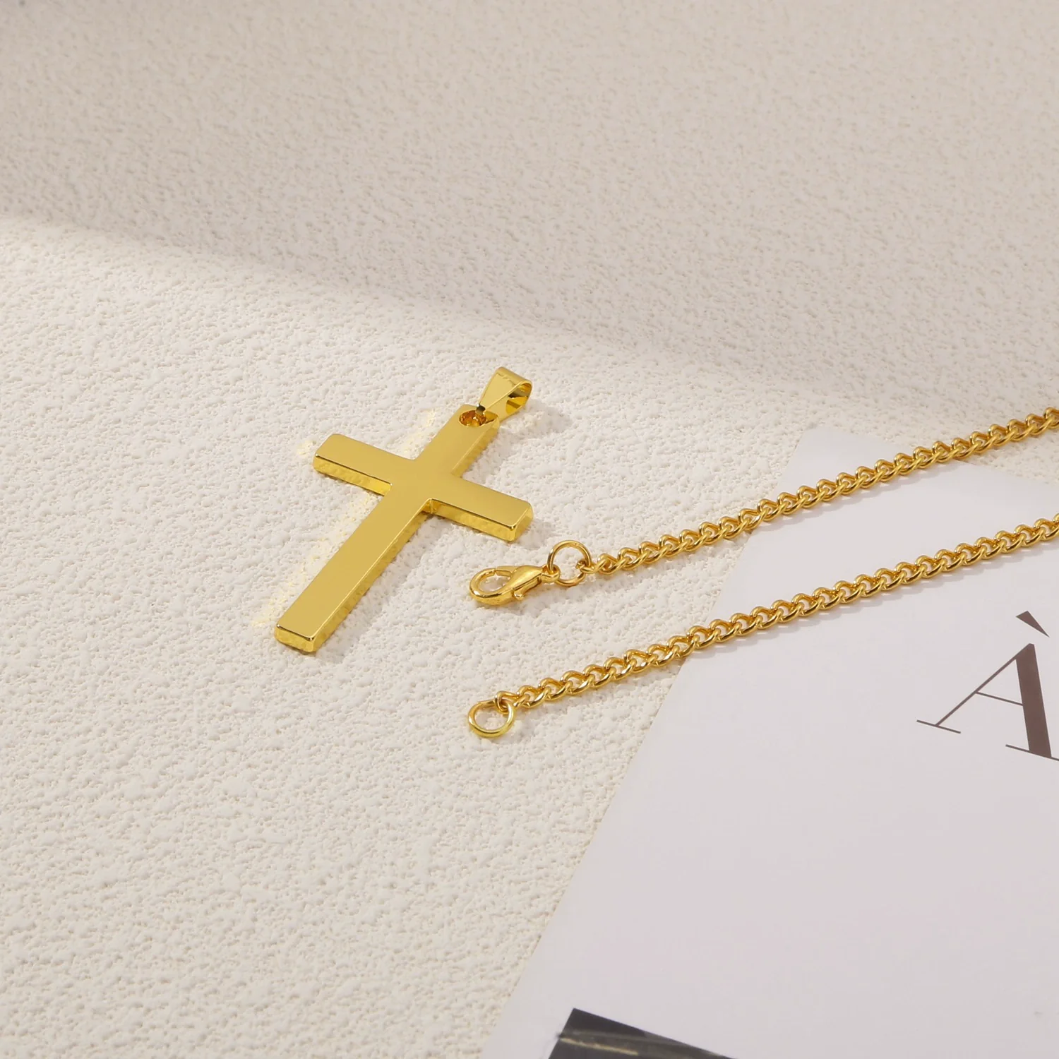 Wholesale Necklace Stainless Steel Cross Hip Hop Fashion Electroplating Ochain Unisex - Image 2