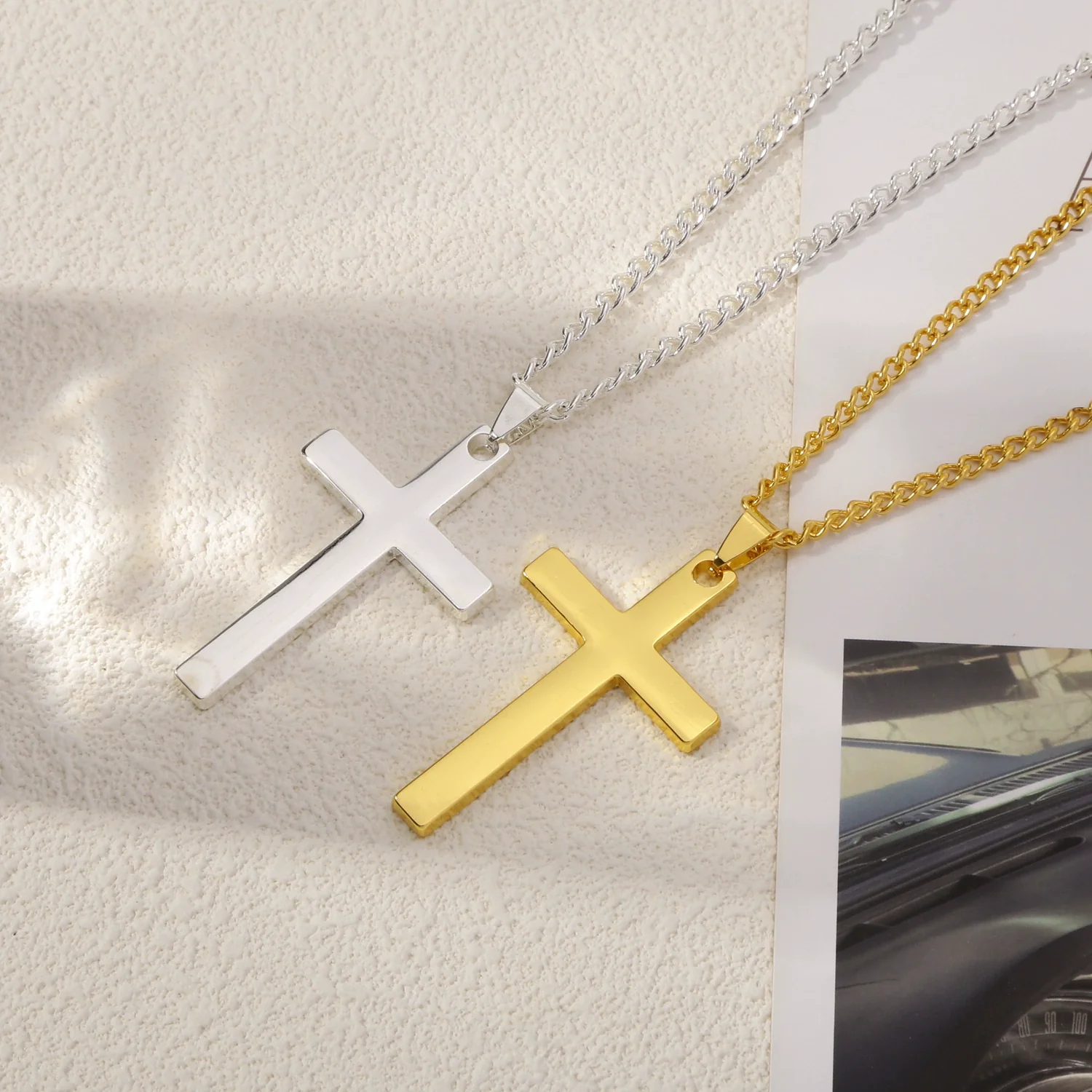 Wholesale Necklace Stainless Steel Cross Hip Hop Fashion Electroplating Ochain Unisex - Image 4