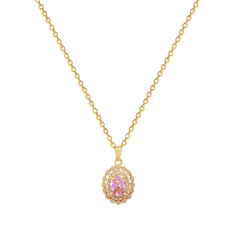 Wholesale Necklace Stainless Steel Eggshaped Animal Zodiac Cartoon Retro Pink Full Diamond Light Luxury Elegant Gorgeous Unisex Allmatch Clavicle Chain - Image 5