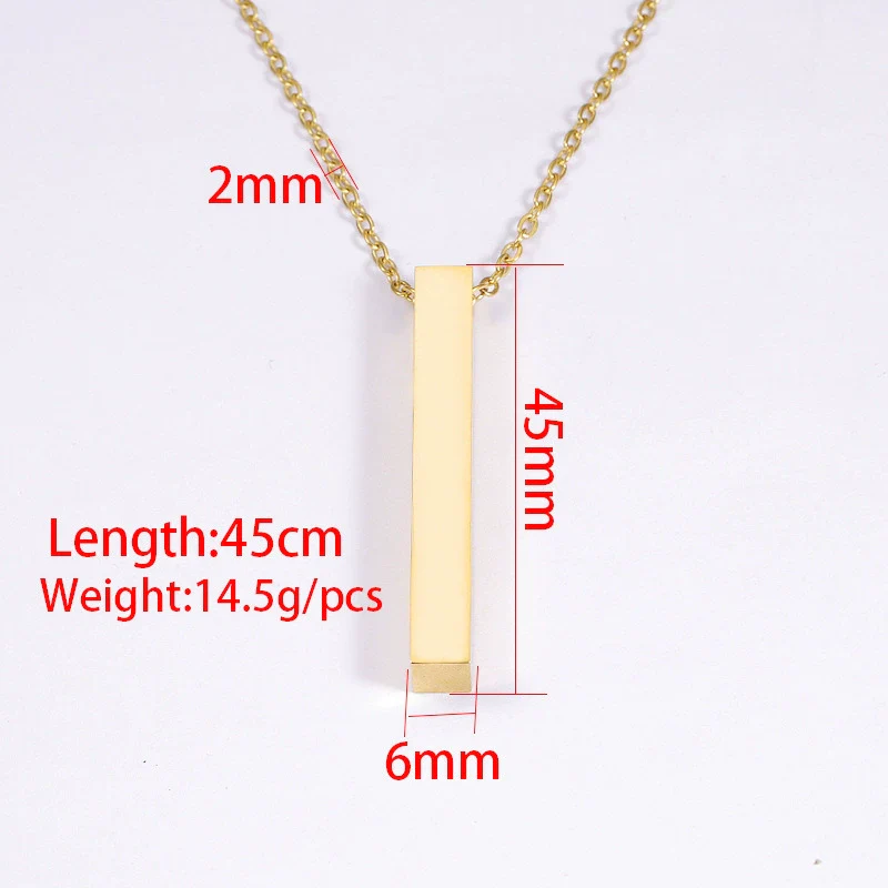 Wholesale Necklace Stainless Steel Geometric Cuboid Stereo Electroplating Cross Chain Pendant - Image 5