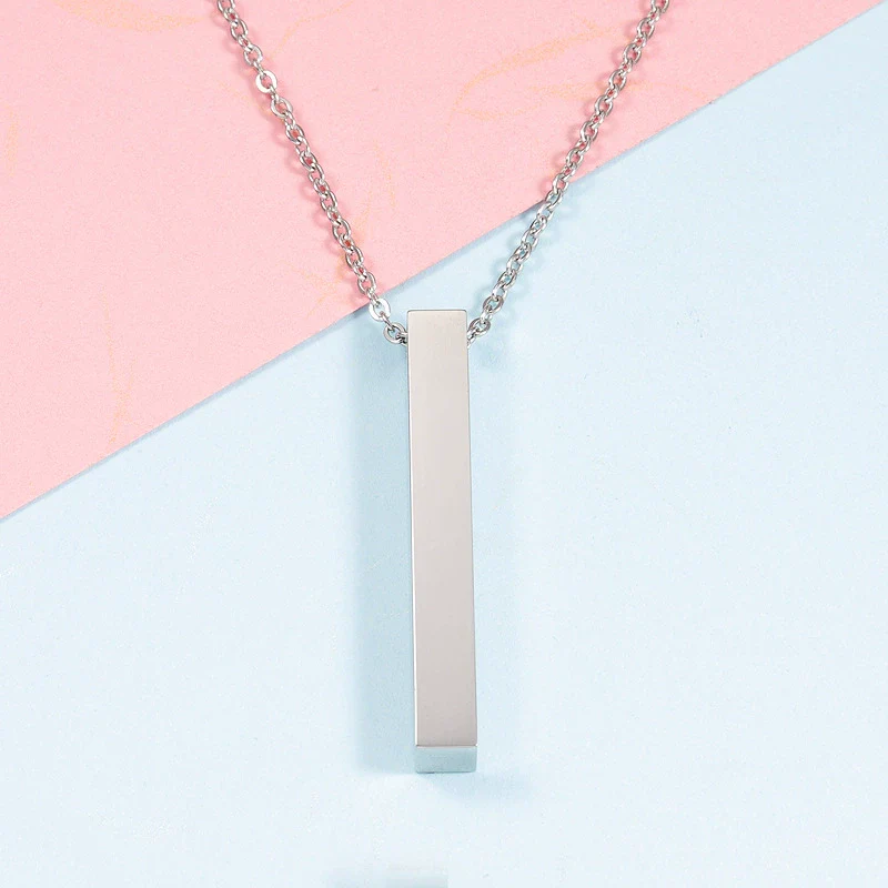 Wholesale Necklace Stainless Steel Geometric Cuboid Stereo Electroplating Cross Chain Pendant - Image 6