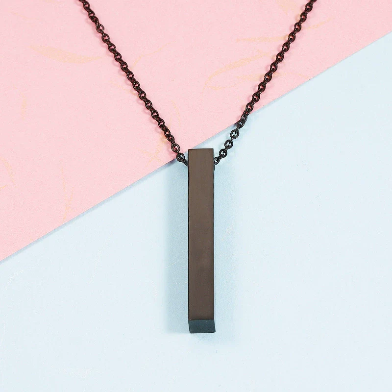 Wholesale Necklace Stainless Steel Geometric Cuboid Stereo Electroplating Cross Chain Pendant - Image 8