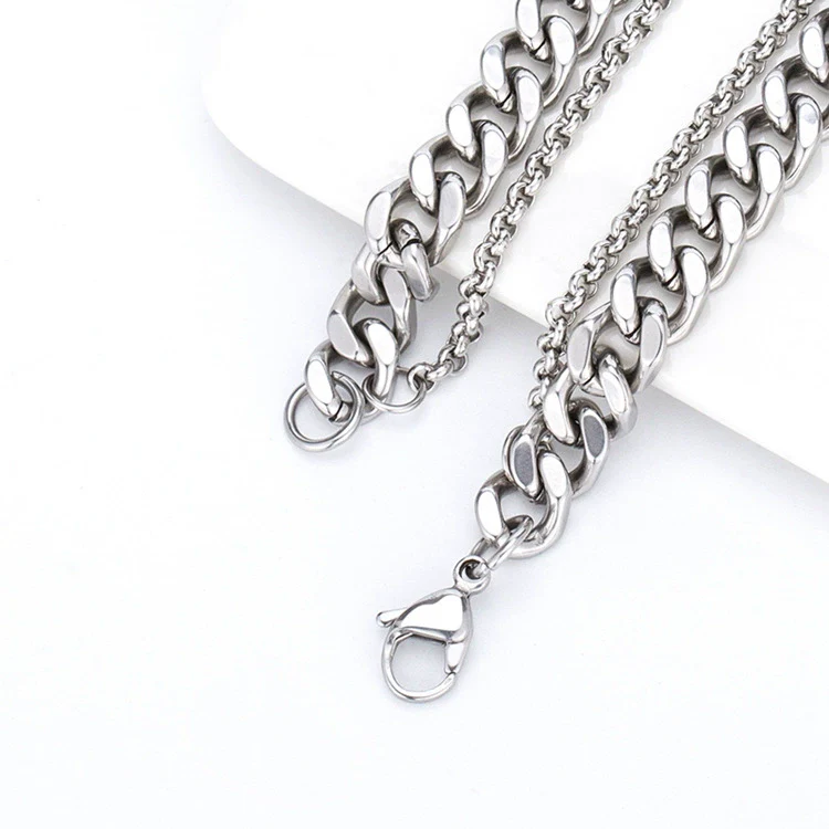 Wholesale Necklace Stainless Steel Geometric Vintage Punk Double Layer Snake Bone Chain Cross For Men With Oil Treatment - Image 4