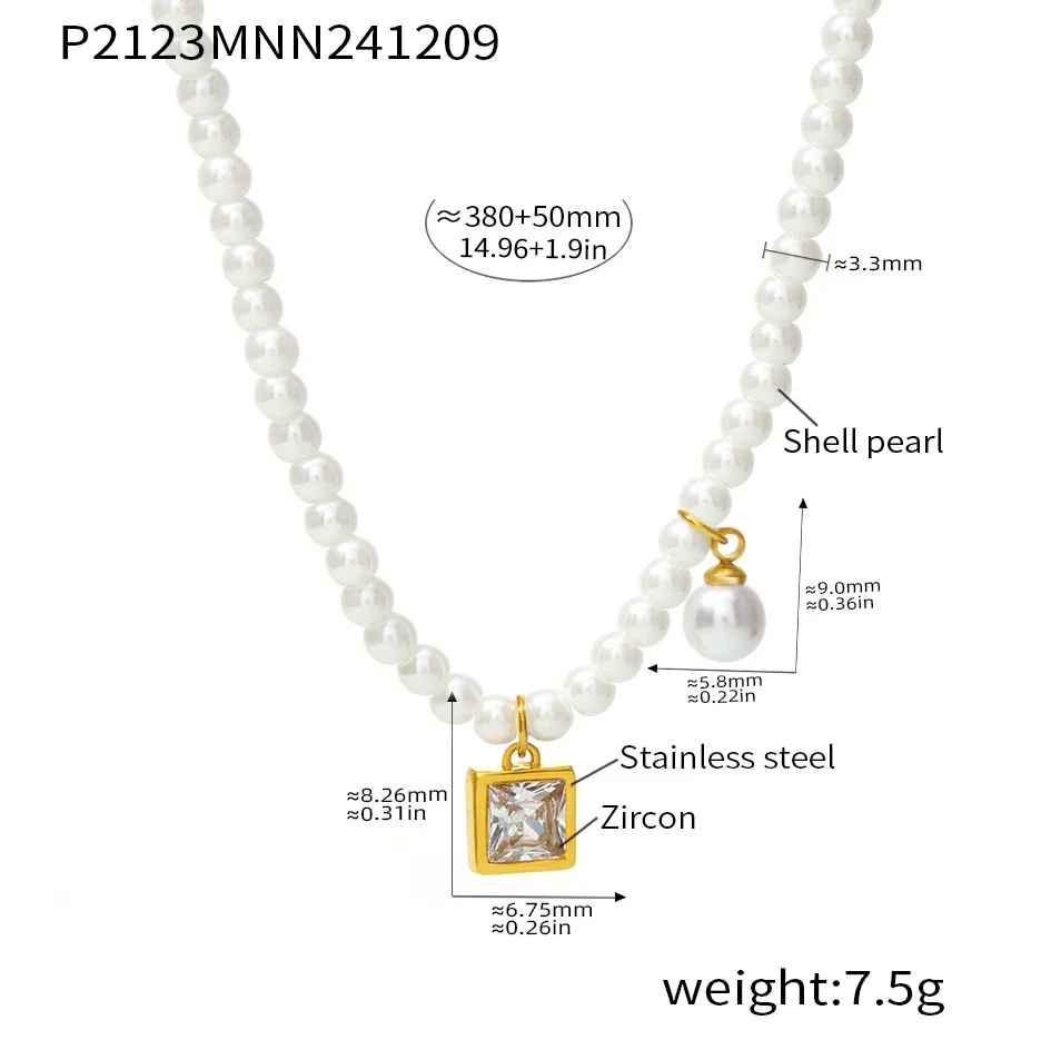 Wholesale Necklace Stainless Steel Zircon Light Luxury Geometric Heart Pendant For Women Electroplated - Image 5