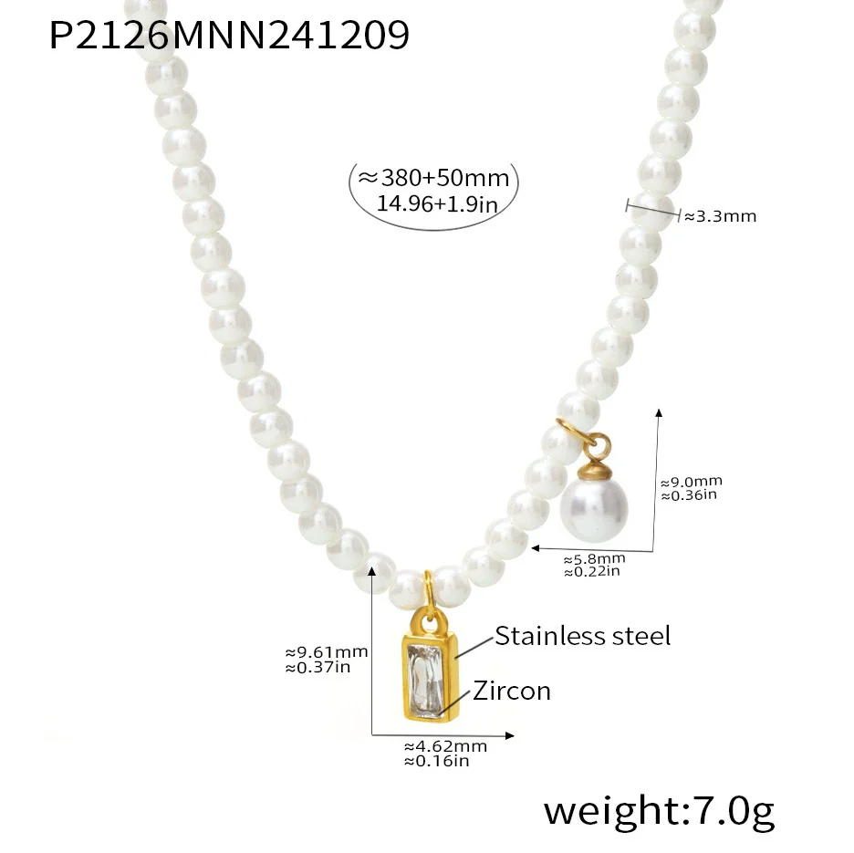 Wholesale Necklace Stainless Steel Zircon Light Luxury Geometric Heart Pendant For Women Electroplated - Image 8