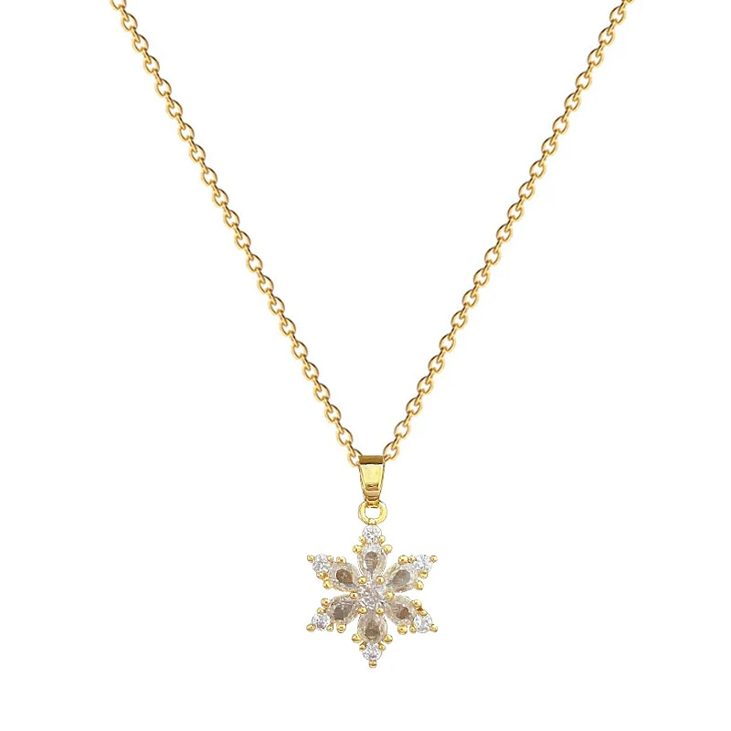 Wholesale Necklace Titanium Steel Copper Ice Flower Snowflake Full Diamond Geometric Cartoon Natural Style - Image 5