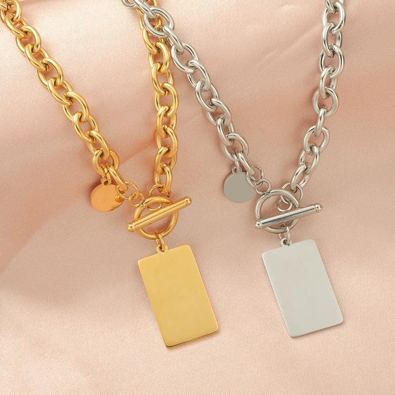 Wholesale Necklace Titanium Steel Geometric O Word Chain Electroplating Hiphop Style - Image 4