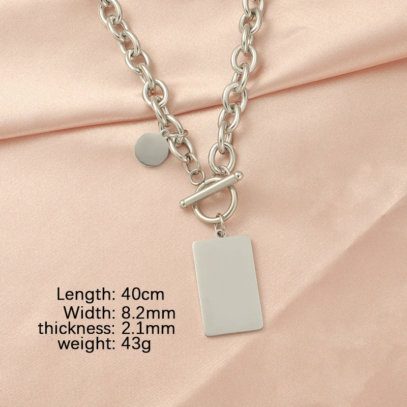 Wholesale Necklace Titanium Steel Geometric O Word Chain Electroplating Hiphop Style - Image 6