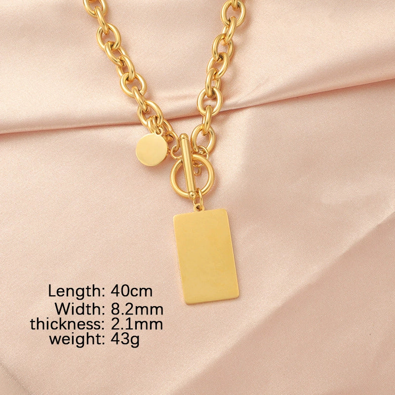 Wholesale Necklace Titanium Steel Geometric O Word Chain Electroplating Hiphop Style - Image 7