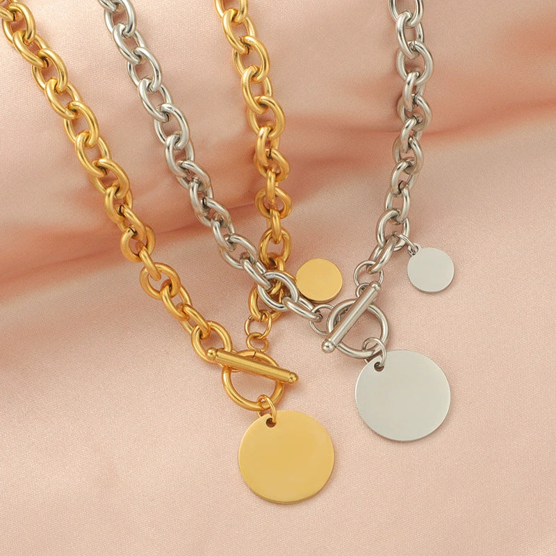 Wholesale Necklace Titanium Steel Geometric Ochain Electroplated Hiphop Style - Image 4