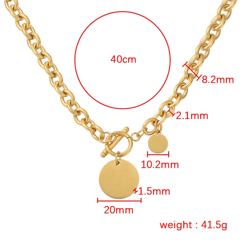 Wholesale Necklace Titanium Steel Geometric Ochain Electroplated Hiphop Style - Image 5