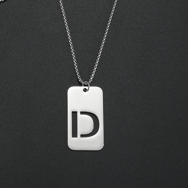 Wholesale Necklace Titanium Steel Hollow Military Plate With Letters Numbers Text Pattern Polishing - Image 10