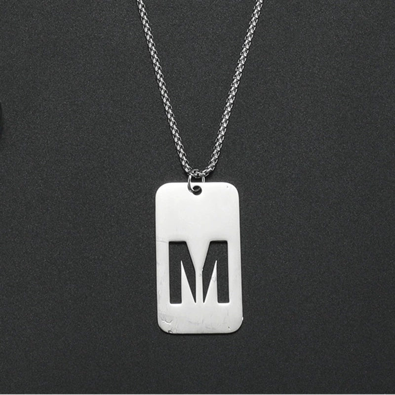 Wholesale Necklace Titanium Steel Hollow Military Plate With Letters Numbers Text Pattern Polishing - Image 19