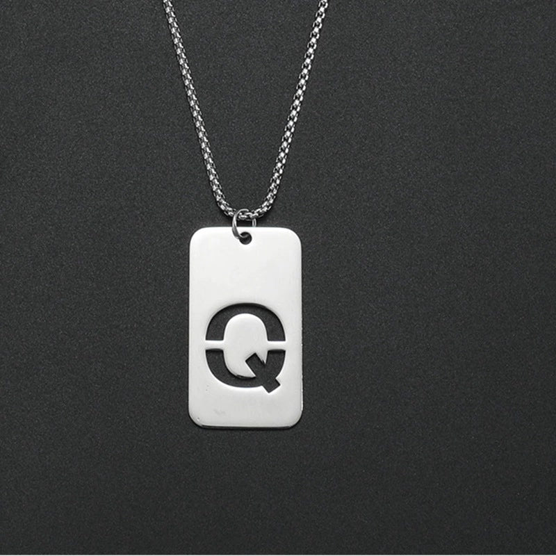 Wholesale Necklace Titanium Steel Hollow Military Plate With Letters Numbers Text Pattern Polishing - Image 23