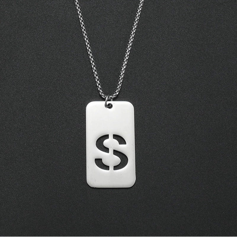 Wholesale Necklace Titanium Steel Hollow Military Plate With Letters Numbers Text Pattern Polishing - Image 25