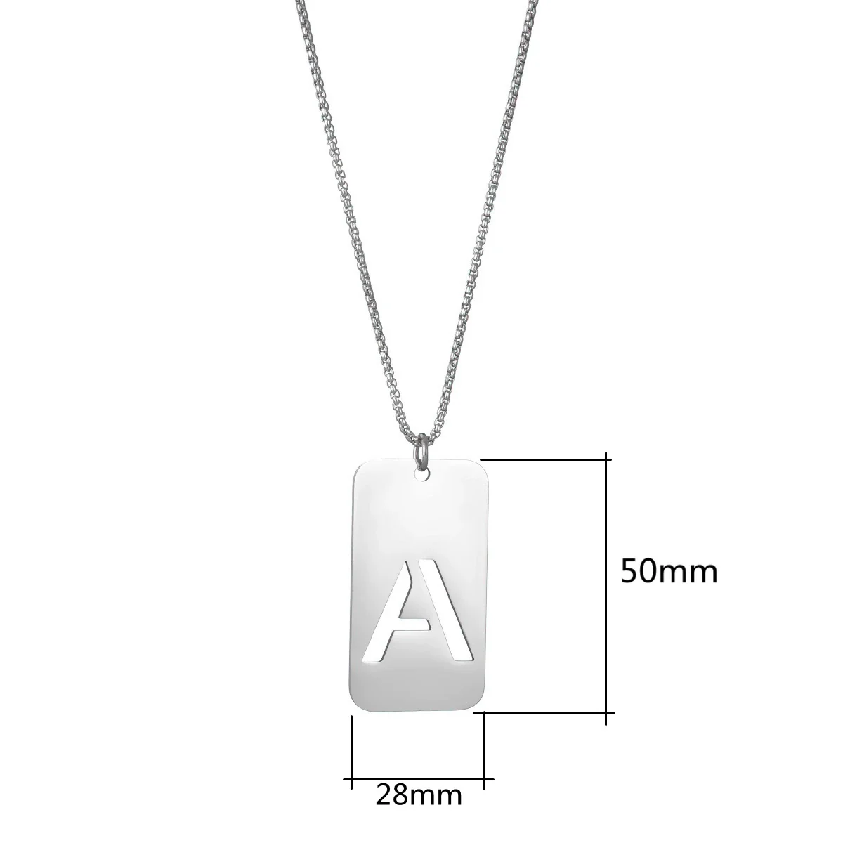 Wholesale Necklace Titanium Steel Hollow Military Plate With Letters Numbers Text Pattern Polishing - Image 5