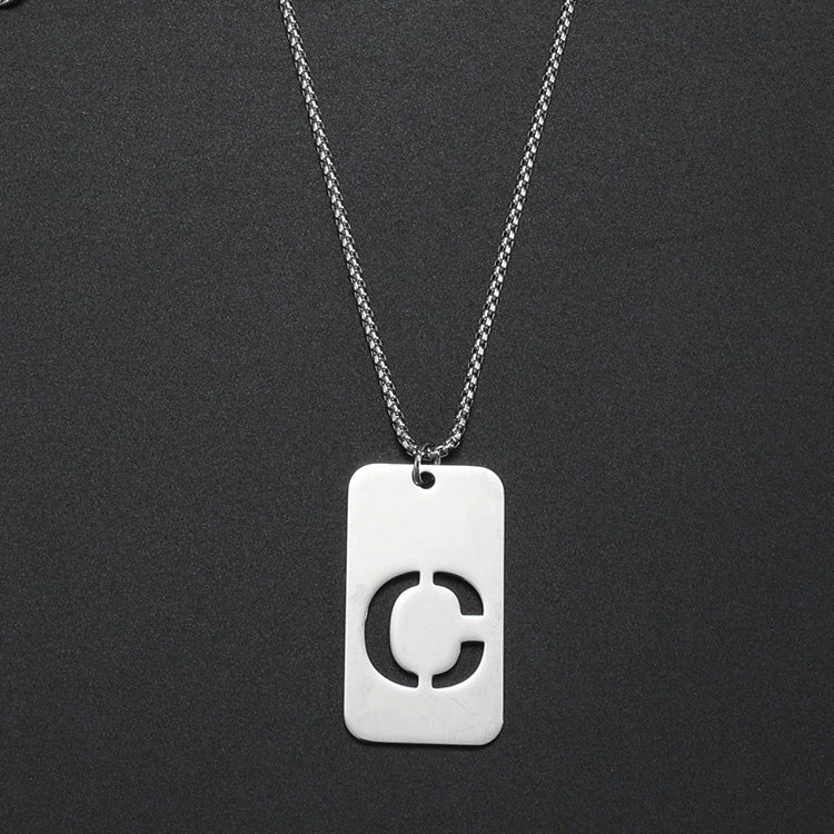 Wholesale Necklace Titanium Steel Hollow Military Plate With Letters Numbers Text Pattern Polishing - Image 9