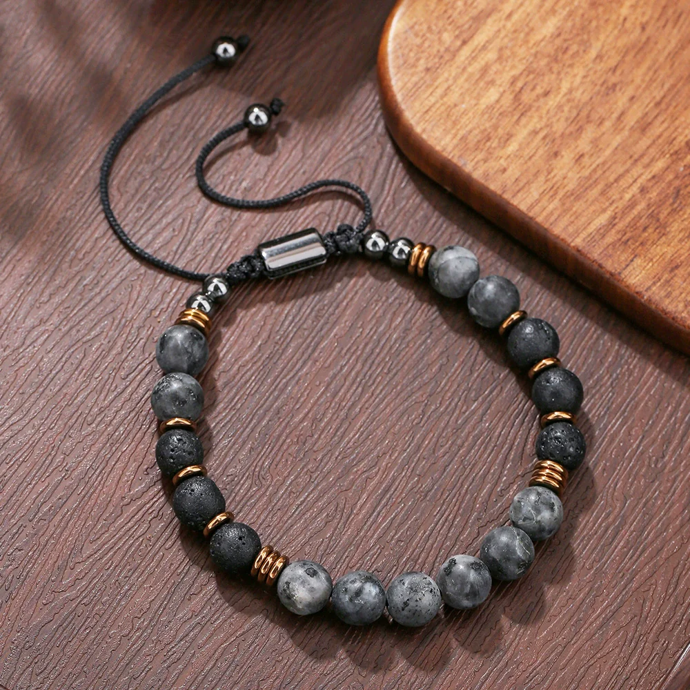 Wholesale Necklace Volcanic Stone Glitter Stone Black Gallstone Geometric Handmade Male Hiphop Niche Design - Image 6