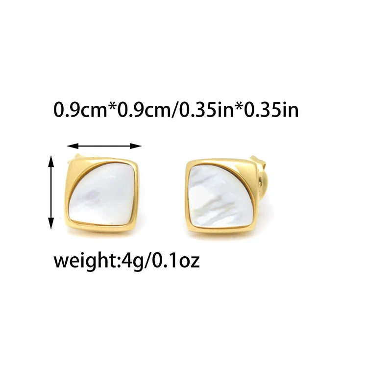 Wholesale Niche Highgrade Stainless Steel Fanshaped Geometric Inlaid Earrings For Women - Image 5